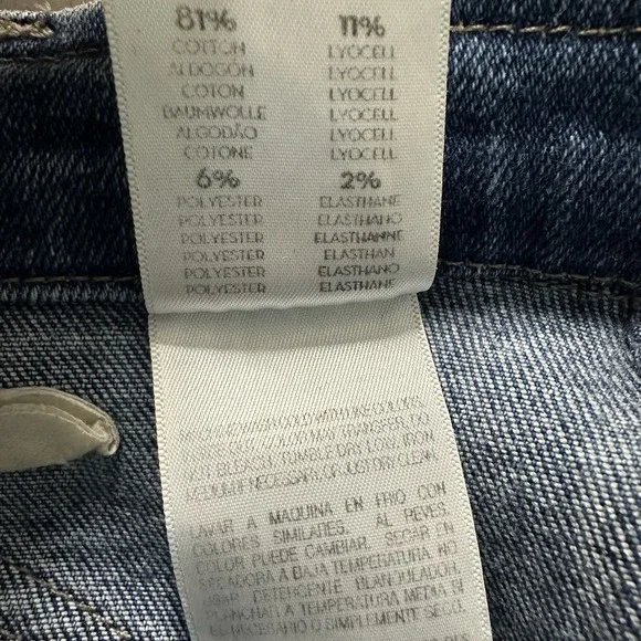 MOTHER Denim Jeans Tie Patch Rambler Size 26 in Hop On Hop Off Straight Leg